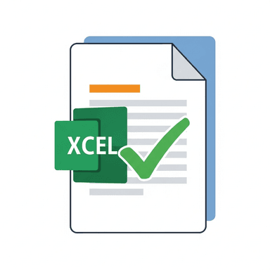 Single organized Excel file representing automated export